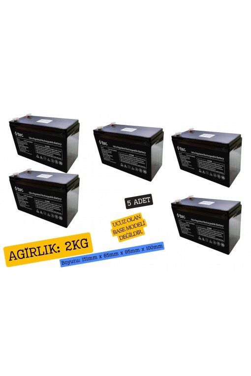 TTEC 12V 7A Yüksek Gramaj 2KG Kuru Bakımsız Akü 5 ADET TTEC 12V 7A Yüksek Gramaj 2KG Kuru Bakımsız Akü 5 ADET